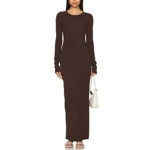 Cotton Citizen x Revolve 'Verona' Brown Cotton Crewneck Maxi Dress Size S